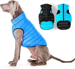 Lightweight Reversible Winter Dog Coat M Size Black Blue Warm Dog Jacket Water Resistant Windproof Dog Jacket for Medium Dogs Comfortable Dog Ves